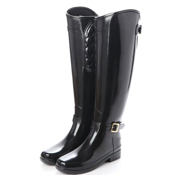 Hunter Boots - Refined Quilted Riding Rubber Rain Boots - Picture 1 of 5